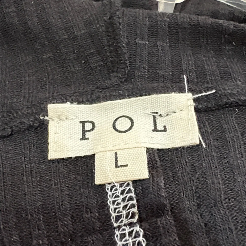 POL Black Textured Knit Top; Size L; New - Picture 6 of 8